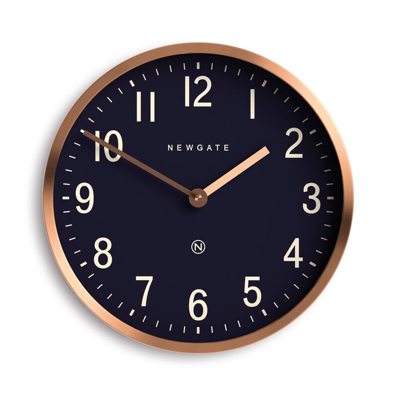 NEWGATEÂ® Master Edwards Wall Clock | Mid Century Style Clock | 12 inch | Deep Metal case with Copper/Rose Gold Finish | Modern Retro Design for Kitchen, Living Room or Office - Image 1